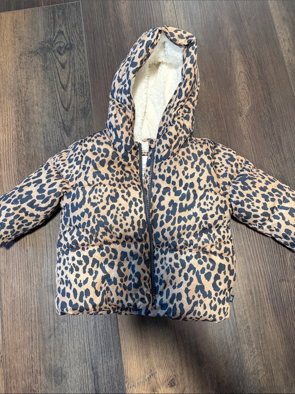 Baby gap cheetah puffer jacket